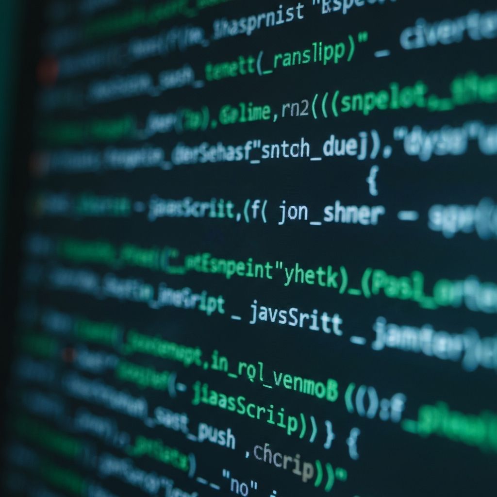 Code on a dark monitor screen