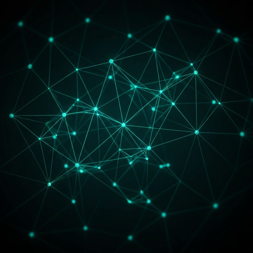 Network mesh visualization with glowing connections