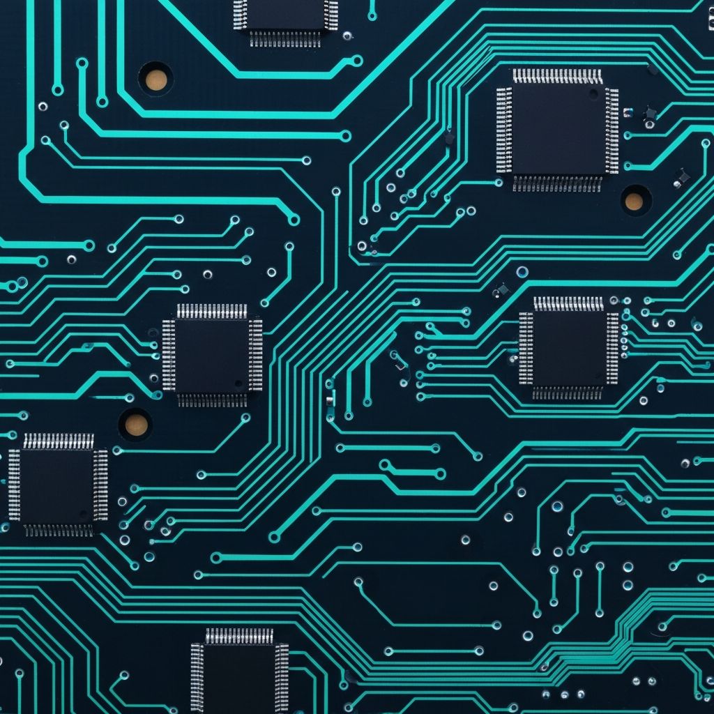 Circuit board with glowing traces